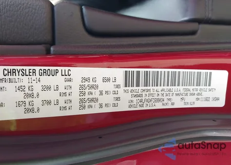 2015 Jeep Grand Cherokee Altitude z USA, uszkodzony, nr VIN 1C4RJFAGXFC699034